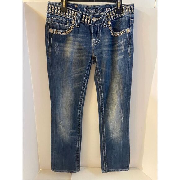 Miss Me blue denim jeans size 26 studs bling JP5130st - Picture 1 of 9